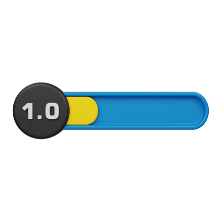 One Star Rating Circle Bar  3D Icon