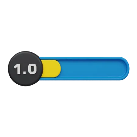 One Star Rating Circle Bar  3D Icon