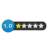 One Star Rating Circle Label