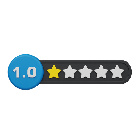 One Star Rating Circle Label  3D Icon