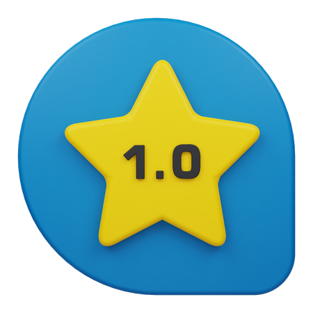 One Star Rating Comment  3D Icon