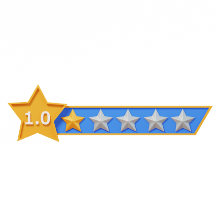 One Star Rating Label  3D Icon