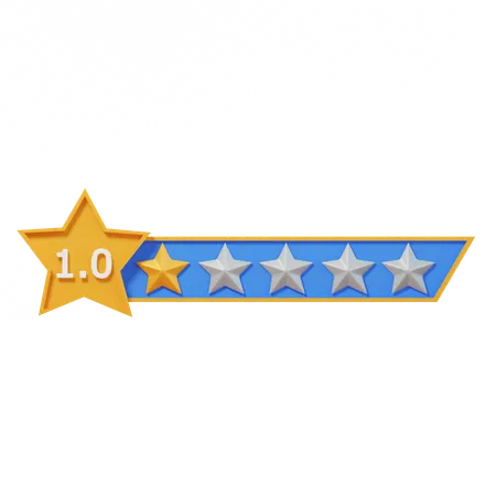 One Star Rating Label  3D Icon