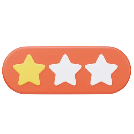 One Stars Rating  3D Icon