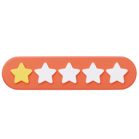 One Stars Rating  3D Icon