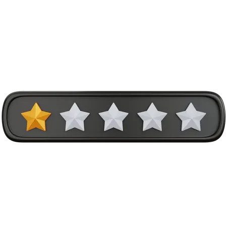 3 D Rendering Gold Star Rating With One Stars Filled Isolated 3D Illustration
