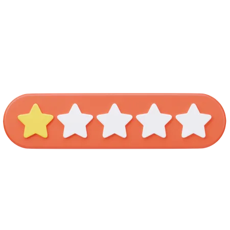 One Stars Rating  3D Icon