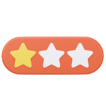 One Stars Rating  3D Icon