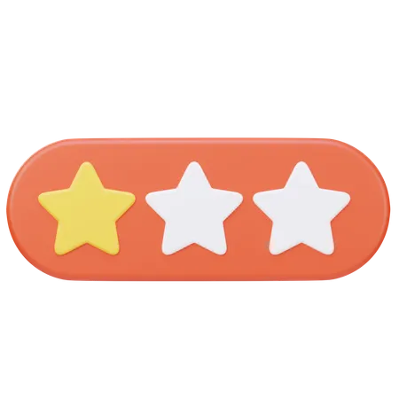 One Stars Rating 3 D Illustration 3D Icon