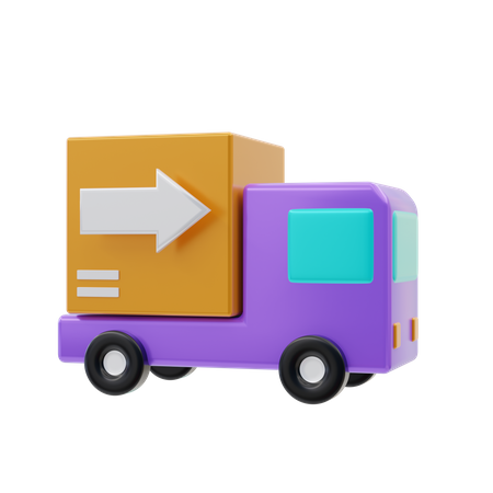 One Way Delivery Truck  3D Icon