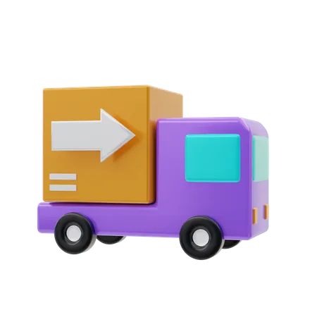 One Way Delivery Truck  3D Icon