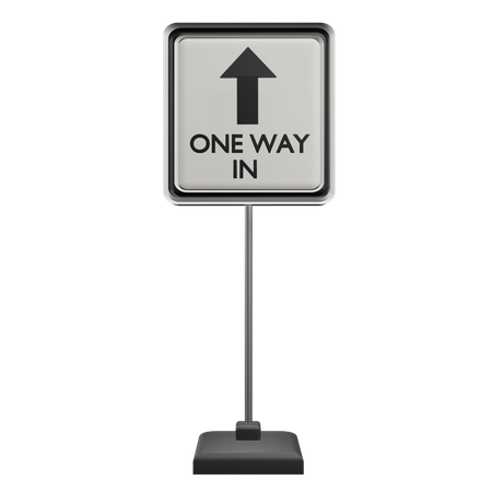 One Way In Sign  3D Icon