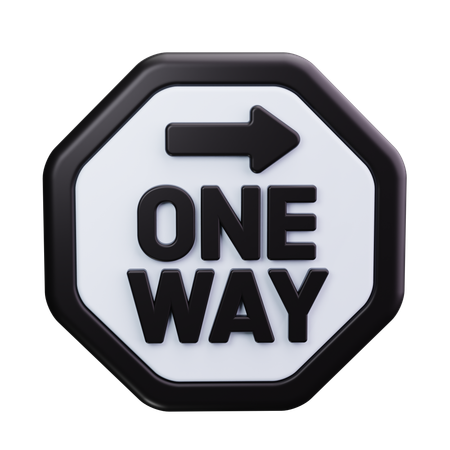 One Way Sign  3D Icon