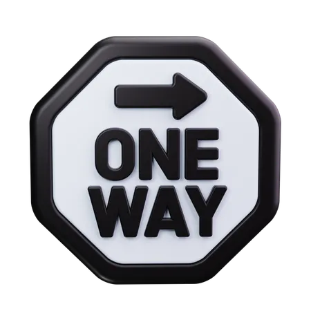 One Way Sign  3D Icon