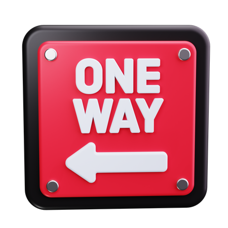 One Way Sign  3D Icon