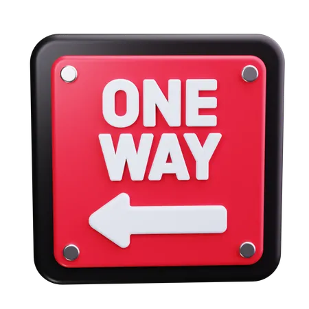 One Way Sign  3D Icon