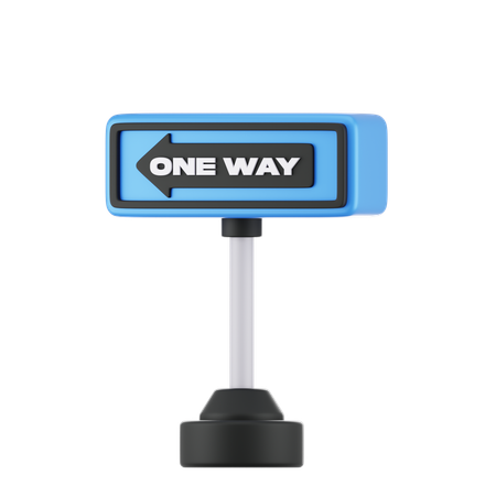 One Way Sign  3D Icon