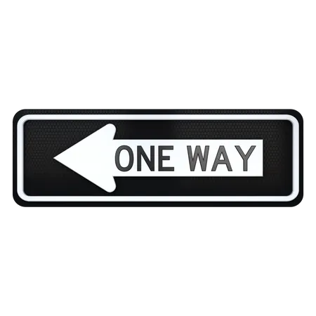 One Way Sign  3D Icon
