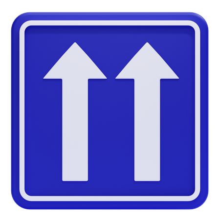 One Way Traffic Sign  3D Icon