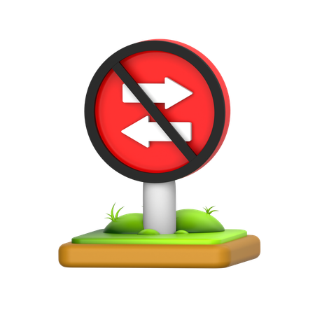 One Way Traffic Sign  3D Icon