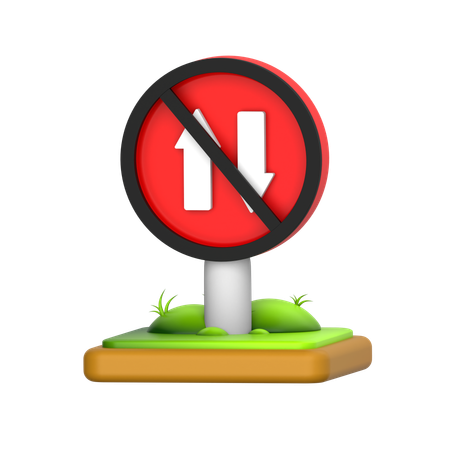 One Way Traffic Sign  3D Icon