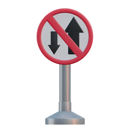 One Way Traffic Sign  3D Icon