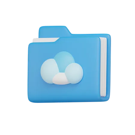 One Drive Folder With Transparent Background 3D Icon