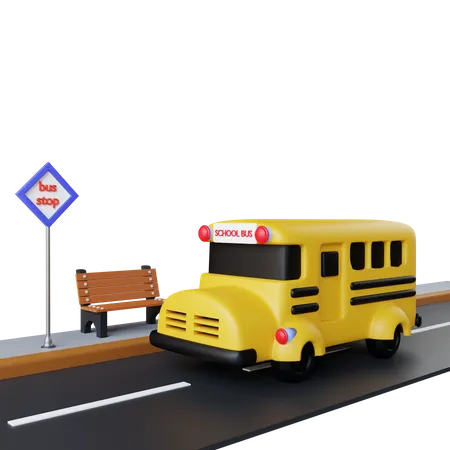 Ônibus escolar  3D Illustration