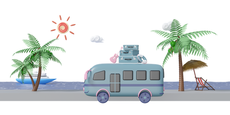 Ônibus turístico  3D Icon