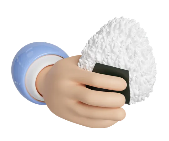 Onigiri de mano  3D Icon