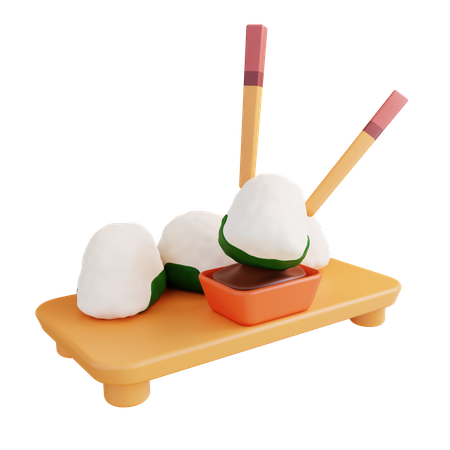 Onigiri Chopsticks  3D Icon