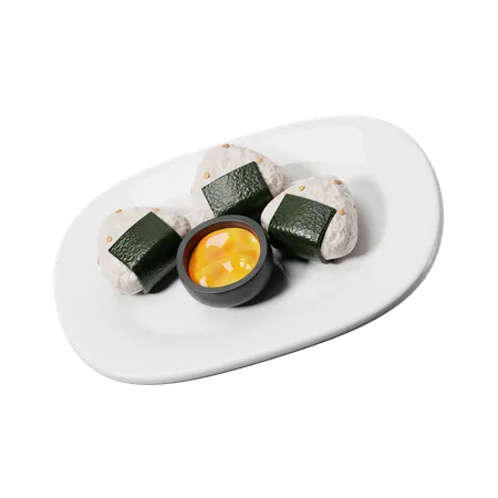 Cuisine japonaise Onigiri  3D Icon