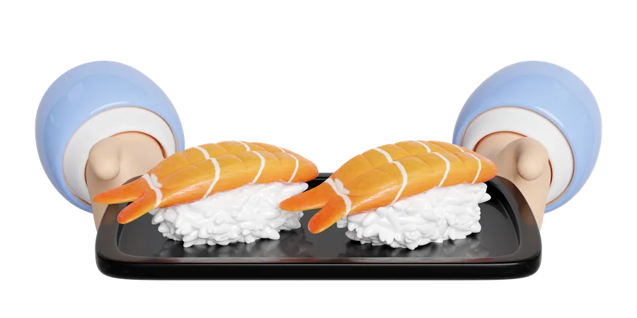 Sushi onigiri de camarones  3D Icon