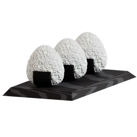 Onigiri Plate  3D Icon