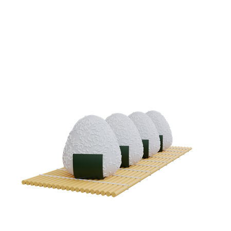 Onigiri Plate  3D Icon