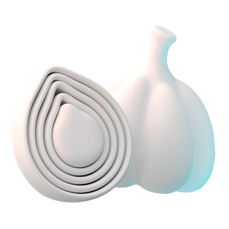 Onion Garlic  3D Icon