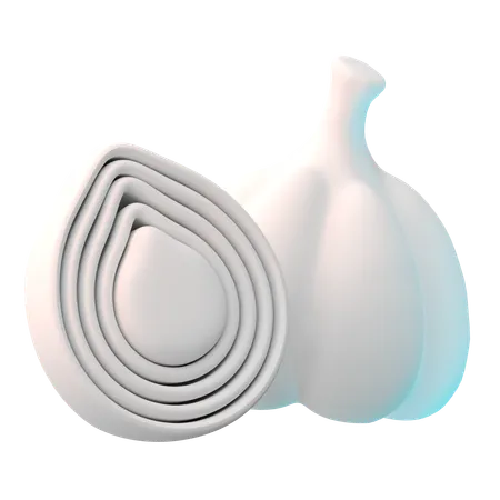 Onion Garlic  3D Icon