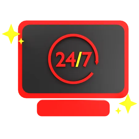 Online 24 Hour Service 3D Icon