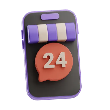 Online 24 Hours Service  3D Icon