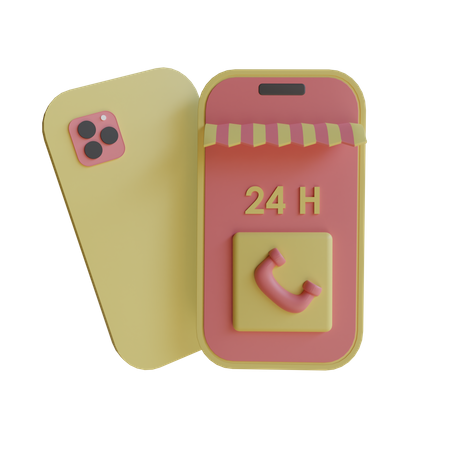 Online 24 Hours Service  3D Icon