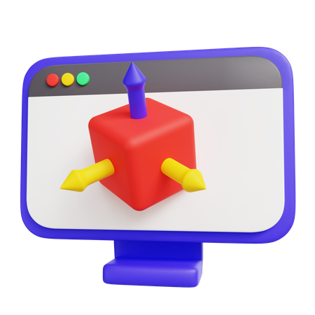 Online 3 D Box  3D Icon