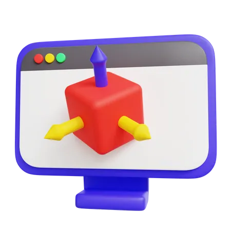 Online 3 D Box  3D Icon