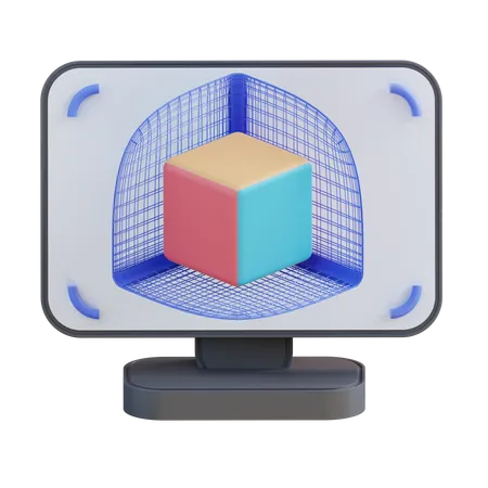 3 D Illustration Computer And 3 D Modeling 3D Icon