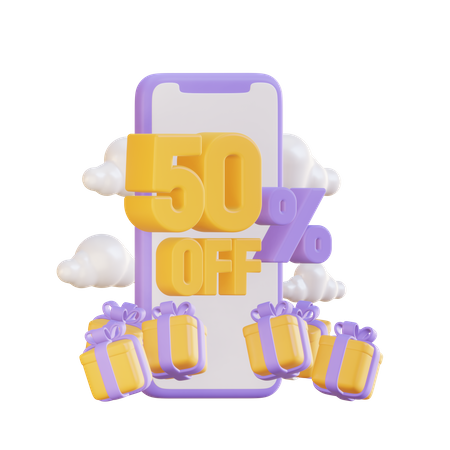 Online 50 Prozent Rabatt  3D Illustration