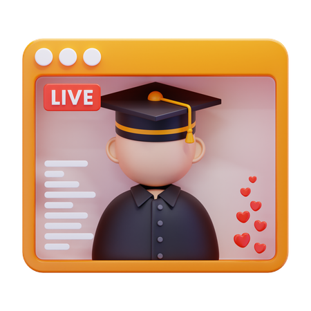 Online-Abschlussstudent  3D Icon