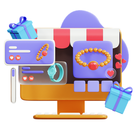 Online Accessories Shopping  3D Illustration
