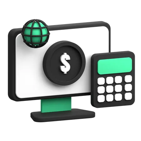 Online Accounting 3D Icon