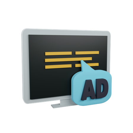 Online ad  3D Icon