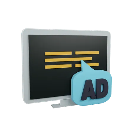 Online Ad 3 D Icon Contains PNG BLEND GLTF And OBJ Files 3D Icon