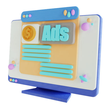 Online Ads 3D Illustration